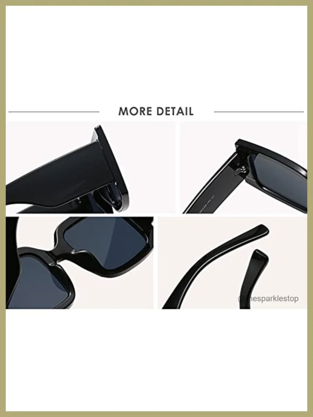 Vintage Oversized Square Sunglasses Women Men UV400 Protection Retro Trendy